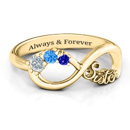 2-4 Stone Sisters Infinity Ring