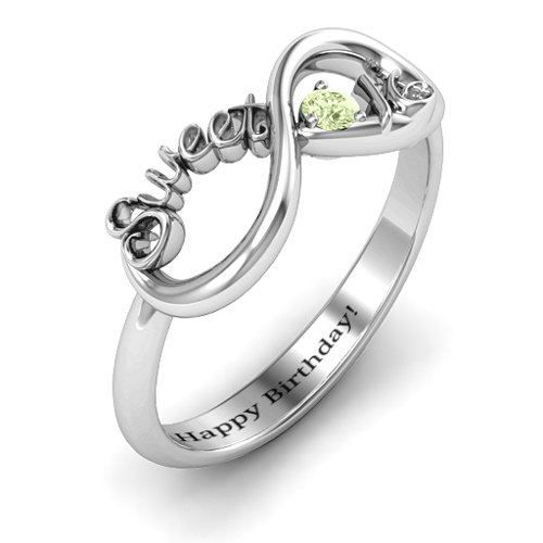 Sweet 16 with Birthstone Infinity Ring