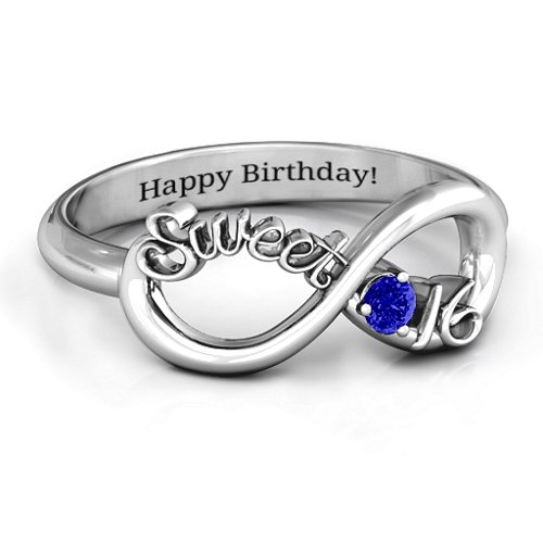 Sweet 16 with Birthstone Infinity Ring