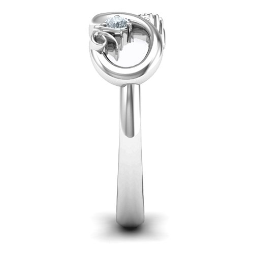 Sweet 16 with Birthstone Infinity Ring – Sterling Silver with Cubic Zirconia