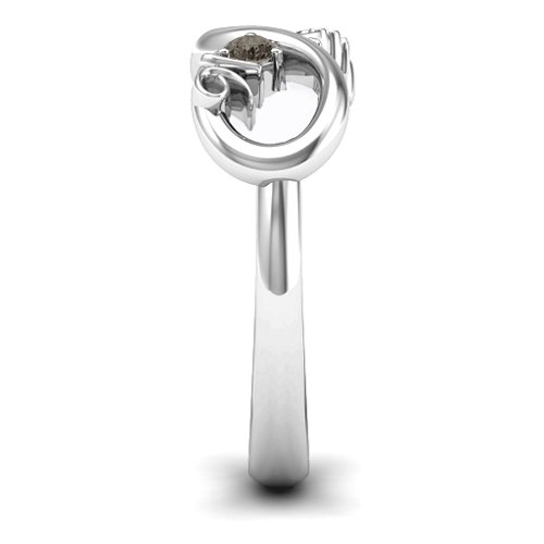 Sweet 16 with Birthstone Infinity Ring – Sterling Silver with Smokey Quartz