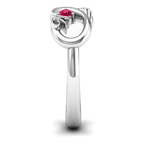 Sweet 16 with Birthstone Infinity Ring – Sterling Silver with Ruby