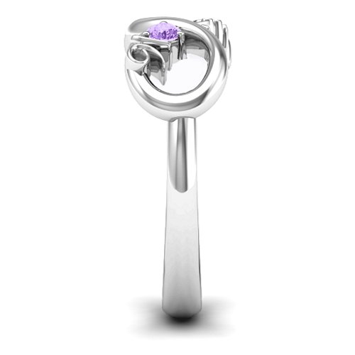 Sweet 16 with Birthstone Infinity Ring – Sterling Silver with Amethyst