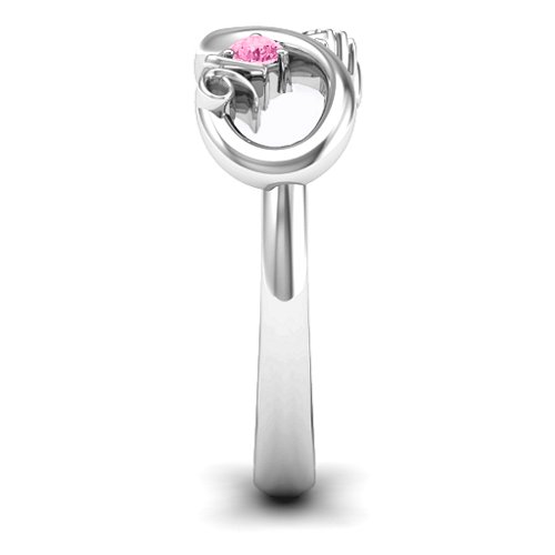 Sweet 16 with Birthstone Infinity Ring – Sterling Silver with Pink Tourmaline