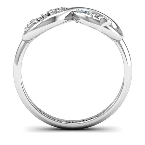 Sweet 16 with Birthstone Infinity Ring – Sterling Silver with Cubic Zirconia