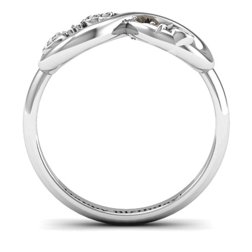 Sweet 16 with Birthstone Infinity Ring – Sterling Silver with Smokey Quartz