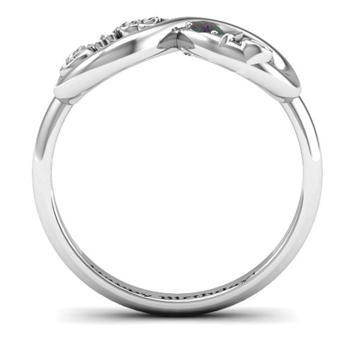 Sweet 16 with Birthstone Infinity Ring – Sterling Silver with Alexandrite