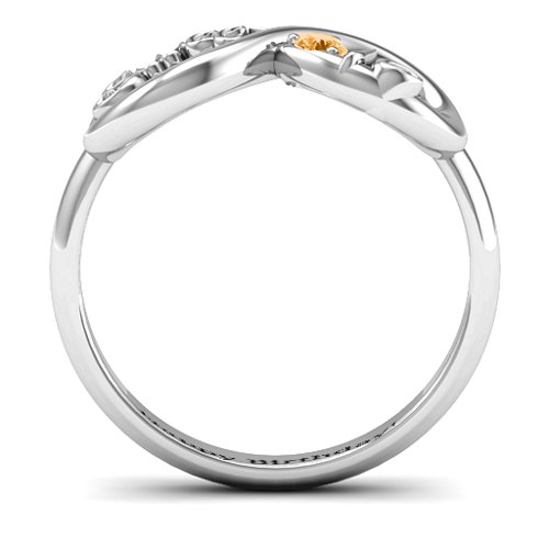 Sweet 16 with Birthstone Infinity Ring – Sterling Silver with Citrine