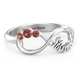 Mom's Infinite Love Ring with 2-10 Stones in 925 Sterling Silver