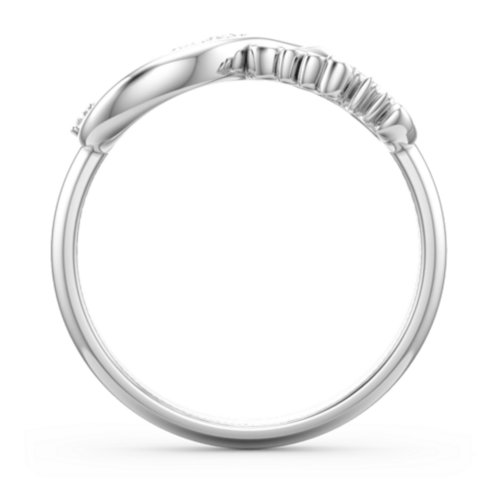 Mom's Infinite Love Ring with 2-10 Stones – Sterling Silver with Cubic Zirconia and Pink Tourmaline