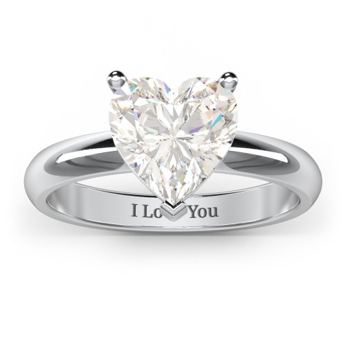 Heart Stone in a Double Gallery Setting Ring