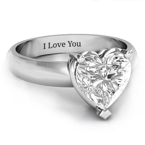 Heart Stone in a Double Gallery Setting Ring