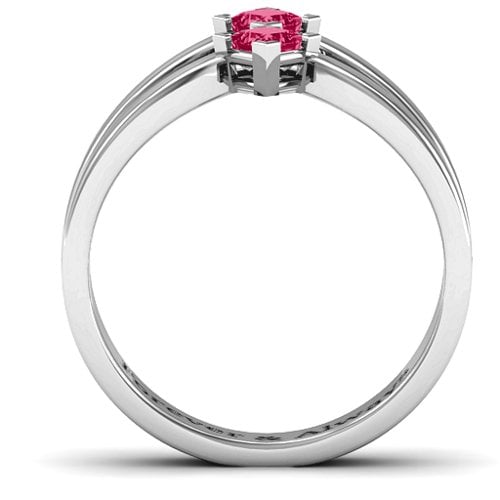 Peaks and Valleys Geometric Ring With Princess Stones