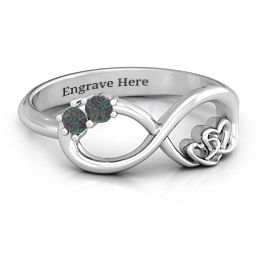 Double the Love Infinity Ring in 925 Sterling Silver with Alexandrite