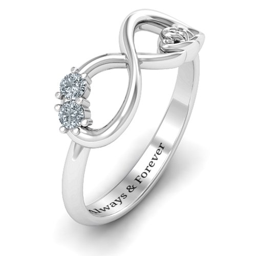 Double the Love Infinity Ring – Sterling Silver with Cubic Zirconia