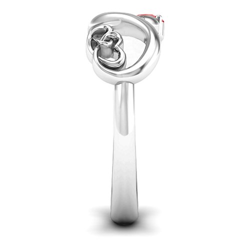 Double the Love Infinity Ring – Sterling Silver with Garnet and Cubic Zirconia