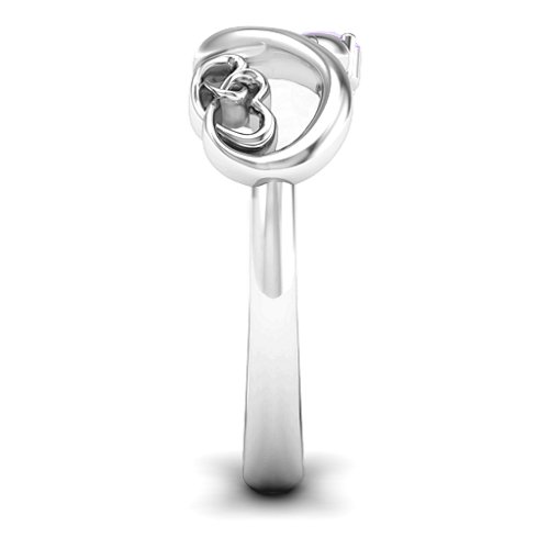 Double the Love Infinity Ring – Sterling Silver with Amethyst
