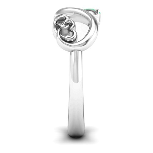 Double the Love Infinity Ring – Sterling Silver with Emerald