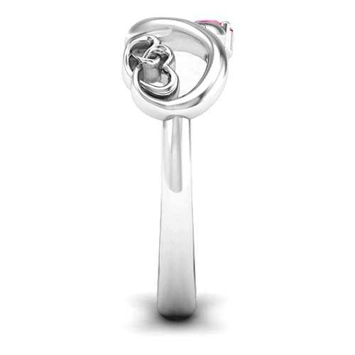 Double the Love Infinity Ring – Sterling Silver with Ruby