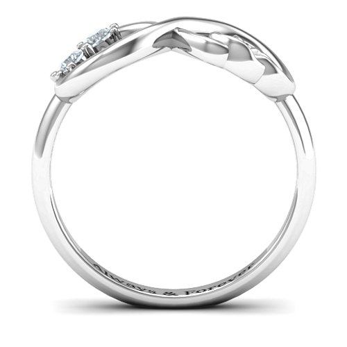 Double the Love Infinity Ring – Sterling Silver with Cubic Zirconia
