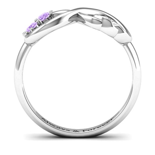 Double the Love Infinity Ring – Sterling Silver with Amethyst
