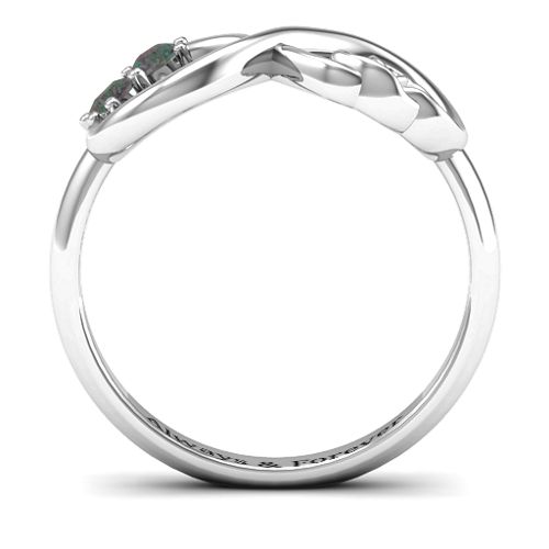 Double the Love Infinity Ring – Sterling Silver with Alexandrite