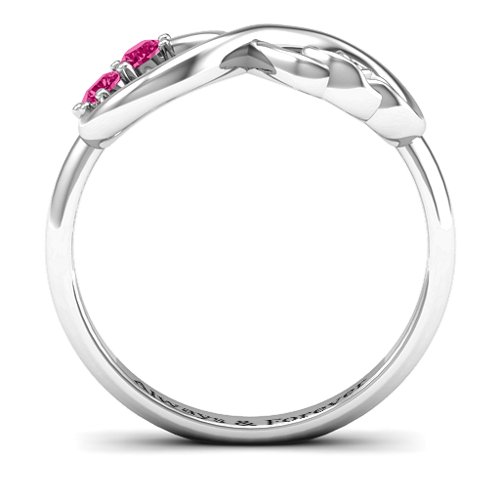 Double the Love Infinity Ring – Sterling Silver with Ruby