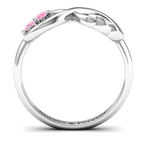 Double the Love Infinity Ring – Sterling Silver with Pink Tourmaline
