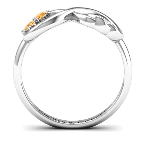 Double the Love Infinity Ring – Sterling Silver with Citrine