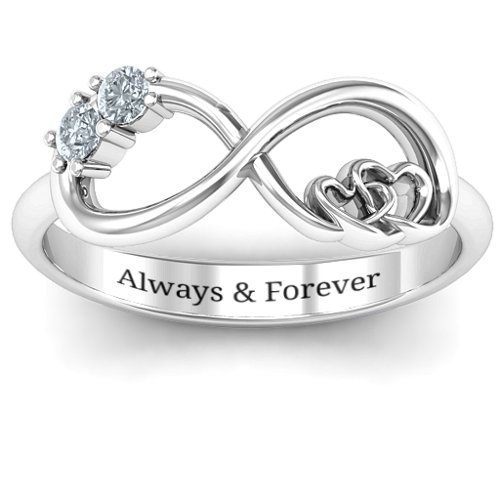 Double the Love Infinity Ring – Sterling Silver with Cubic Zirconia