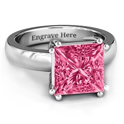 Basket Set Princess Cut Solitaire Ring