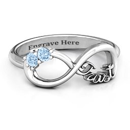 Trust Infinity Ring in 925 Sterling Silver with Aquamarine