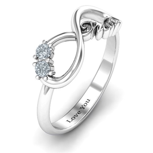 Trust Infinity Ring – 10K White Gold with Cubic Zirconia