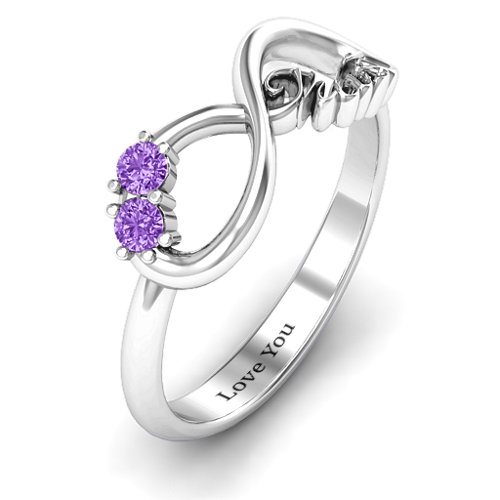 Trust Infinity Ring – Sterling Silver with Amethyst