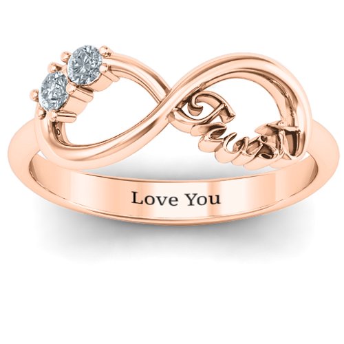 Trust Infinity Ring – 10K Rose Gold with Cubic Zirconia