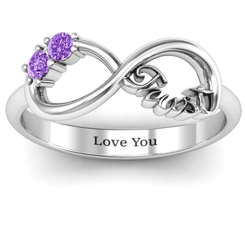 Trust Infinity Ring – Sterling Silver with Amethyst