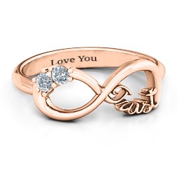 Trust Infinity Ring in 10K Solid Rose Gold with Cubic Zirconia