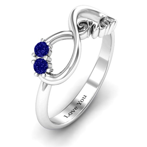 Trust Infinity Ring – Sterling Silver with Blue Sapphire