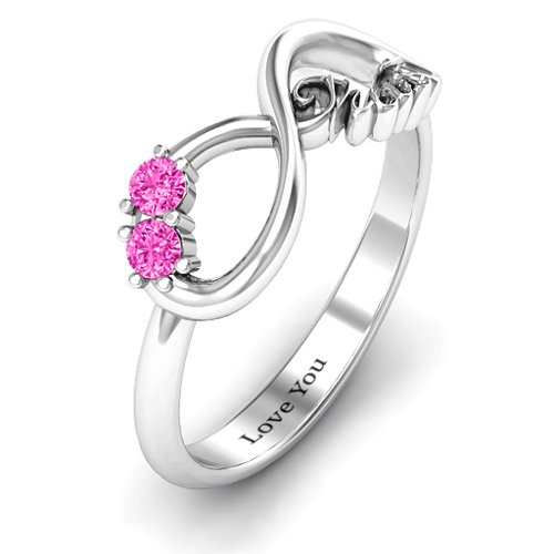 Trust Infinity Ring – Sterling Silver with Pink Tourmaline