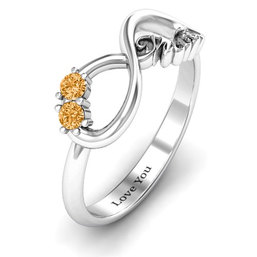 Trust Infinity Ring – Sterling Silver with Citrine
