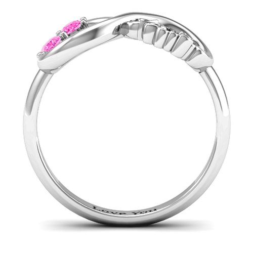 Trust Infinity Ring – Sterling Silver with Pink Tourmaline