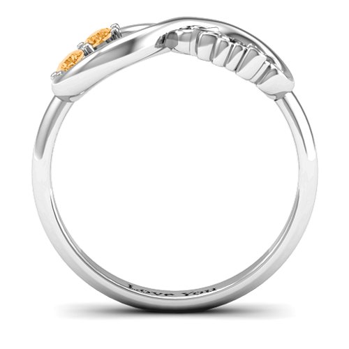 Trust Infinity Ring – Sterling Silver with Citrine