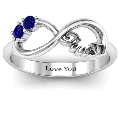 Trust Infinity Ring – Sterling Silver with Blue Sapphire