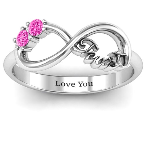 Trust Infinity Ring – Sterling Silver with Pink Tourmaline