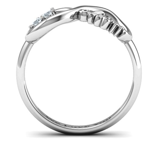 2-10 Stone Nana Infinity Ring – Sterling Silver with Diamond
