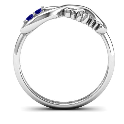 2-10 Stone Nana Infinity Ring – Sterling Silver with Blue Sapphire