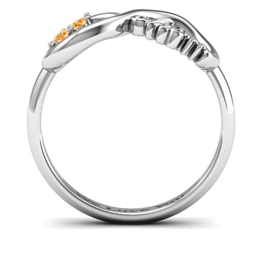 2-10 Stone Nana Infinity Ring – Sterling Silver with Citrine