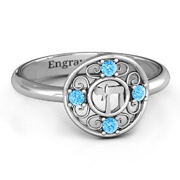 Chai Filigree Ring in 925 Sterling Silver