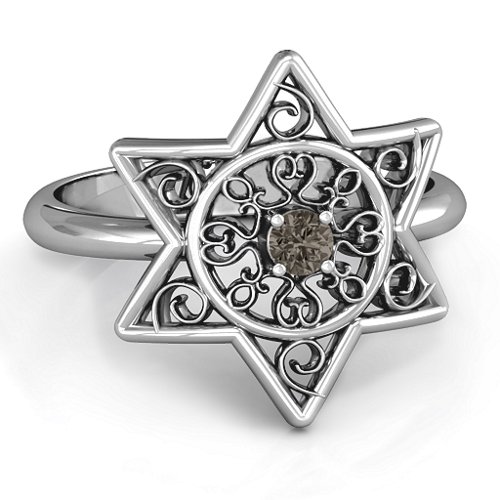 Star of David with Filigree Ring
