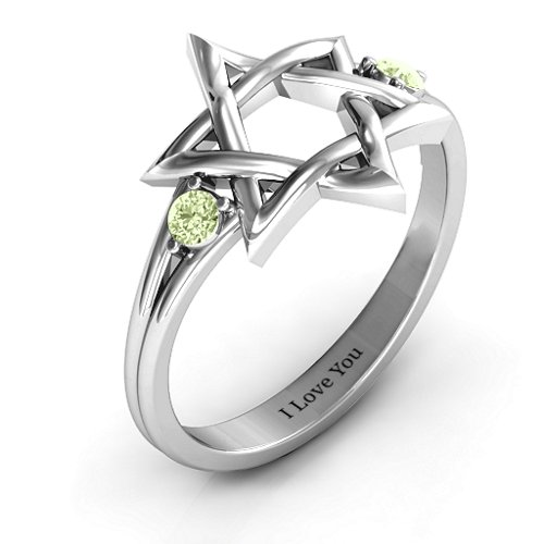 Classic Star of David Ring – Sterling Silver with Peridot
